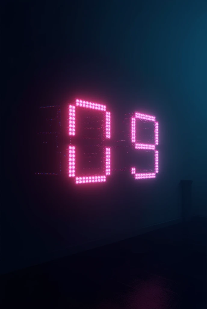 Dark background with bright digital numbers 