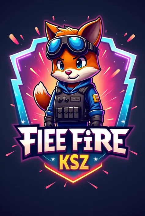 create a cartoon character free fire gaming logo logo name KSZ