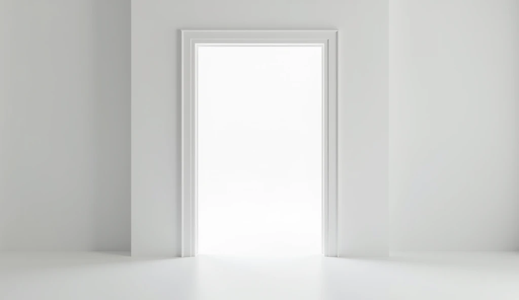 a white empty room with an open door on the paradise