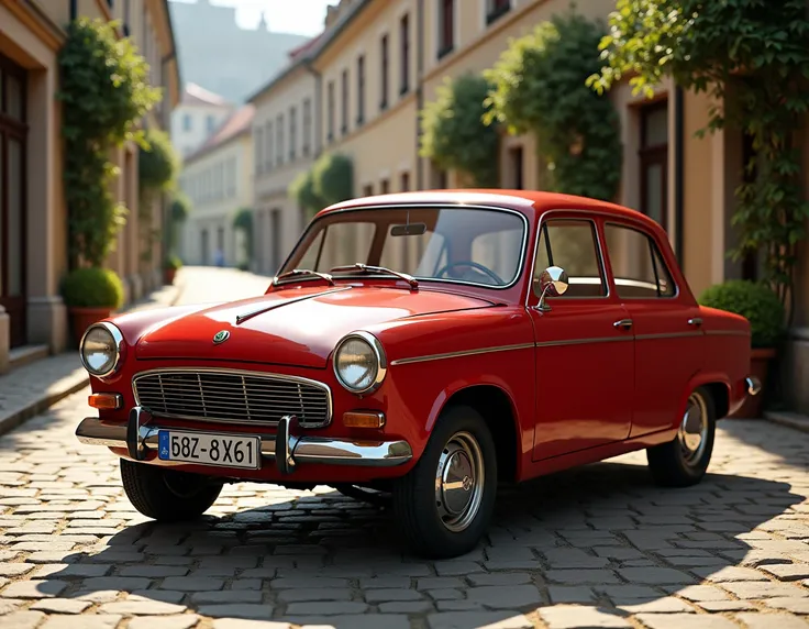 škoda favorit in red color