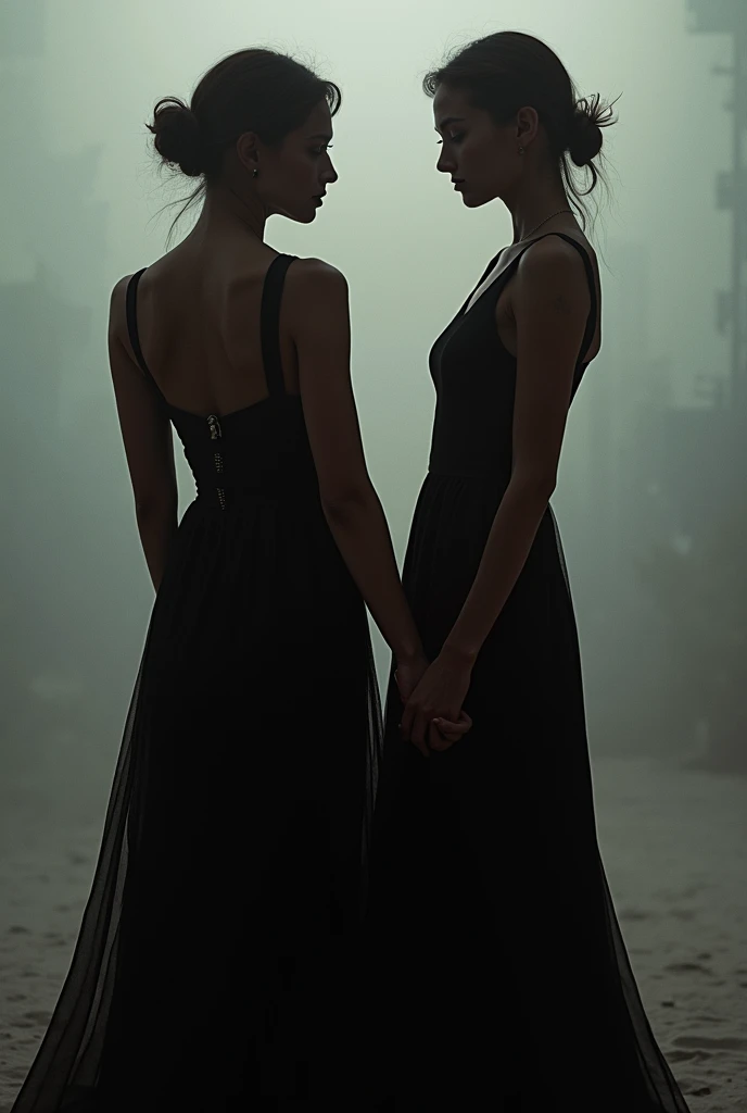  there are two images of a woman in a black dress and a woman in a black dress, Inspired by Nan Goldin, Por John Mossman, Aurora Aksnes and Zoë Kravitz,  inspired by María Johanna Görtz , Jacqueline E, inspired by Amelia Peláez, Inspired by Ruth Deckard , ...