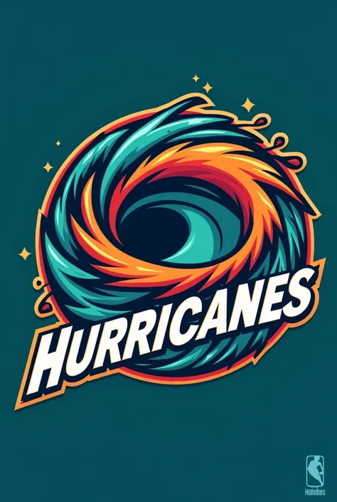 Create a logo of a fictional NBA , chamado hawaii hurricanes,  team highlighting the main colors for the uniforms and with the name of the team in the logo