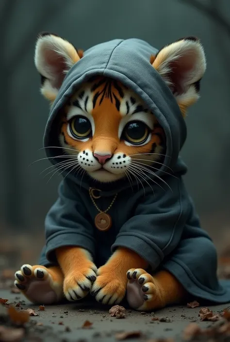 dressed sad baby tiger