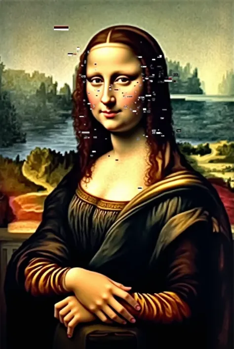 Mona Lisa crumbles into pixels and one part of Mona Lisa doesn’t exist 