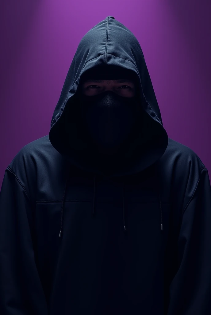 A man in a hooded balaclava on a purple background is an important person