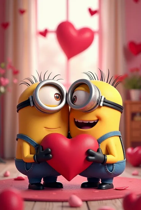  Lovely Minions with Heart - Minion Valentine day,clipart