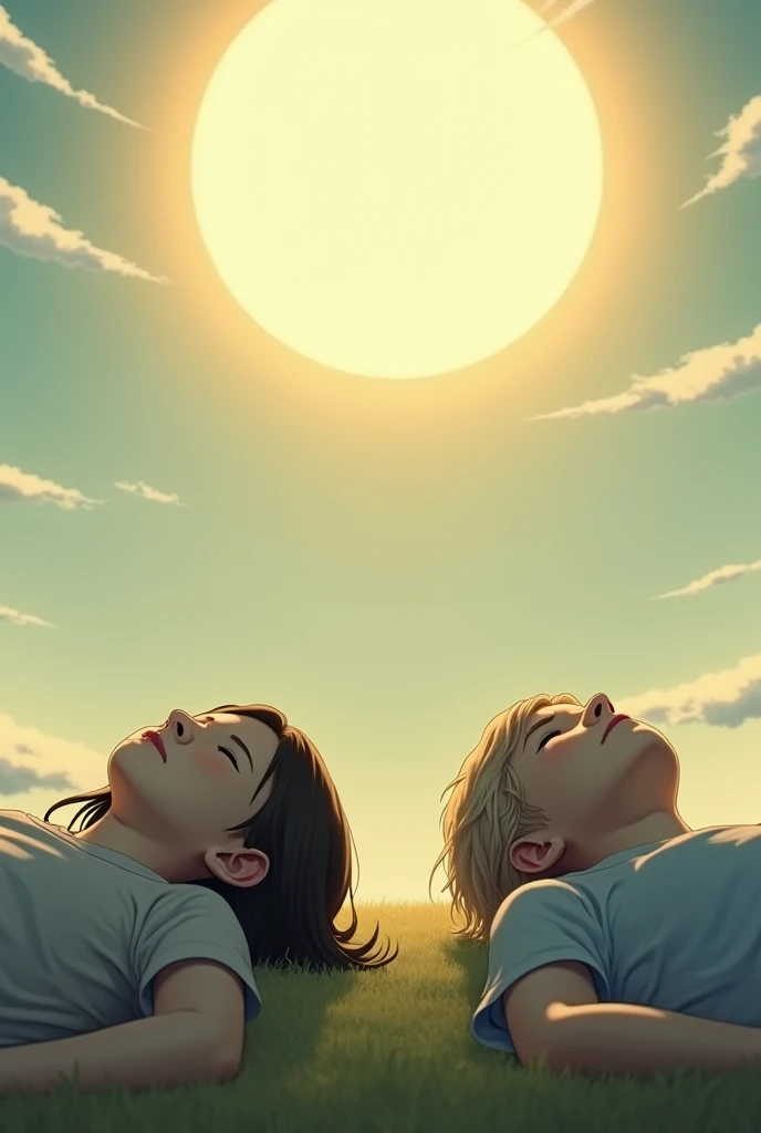 They are on their backs looking at the sun