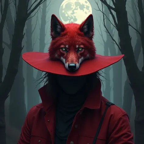 red hat with a wolf