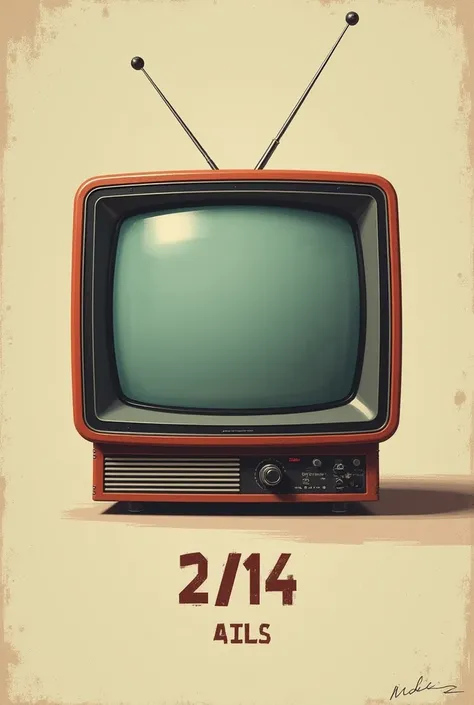 Une affiche A3 en portrait,  which represents an old television in the middle, At the bottom a date of the event  