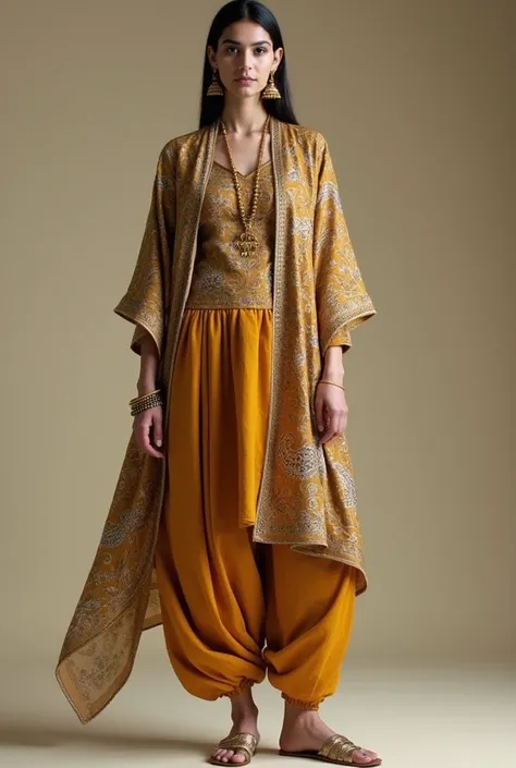 Got it! Here’s a concise prompt based on the collection:

“Design a fashion collection, ‘Roots Reimagined,’ merging South Asian traditions with sustainability. Use upcycled heirloom sarees and kurtas with eco-friendly fabrics like hemp and bamboo silk. Inc...