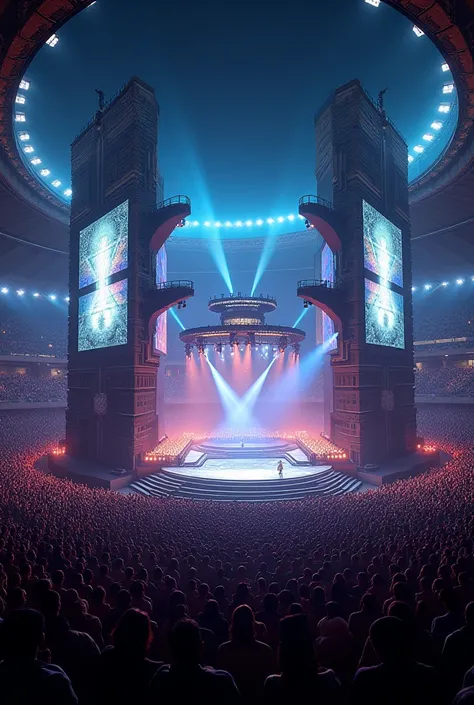 Arena tour stage in stadium