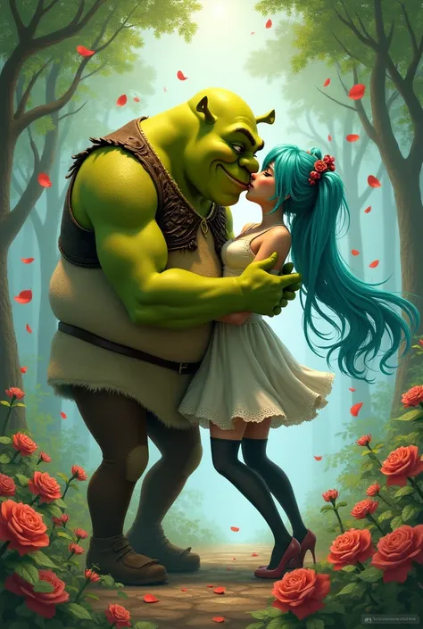 Generate Shrek kissing Miku