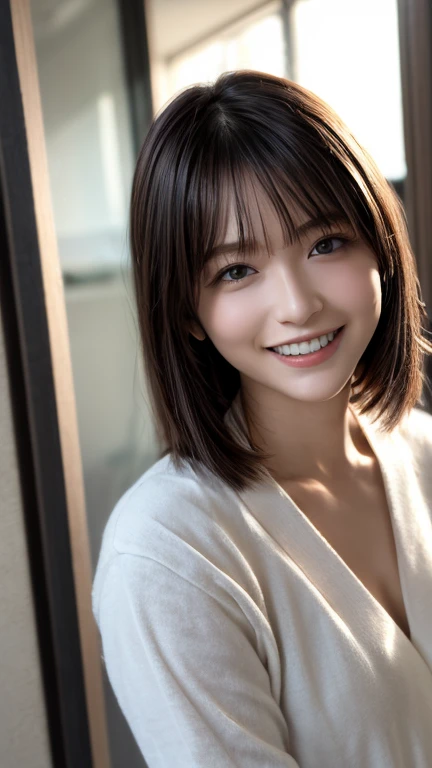 ( top quality ,8K quality,masterpiece:1.3),( Super high resolution , realistic:1.4,Live Shooting),( super detailed ,  caustics),( Ultra  realistic Capture,   Beautiful Detailed Skin  ),Age 19,  Beautiful Japanese,   medium hair ,   tousled hair,  asymmetri...