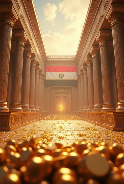 A background of the Republic Tournament with the Egyptian flag and gold pieces 