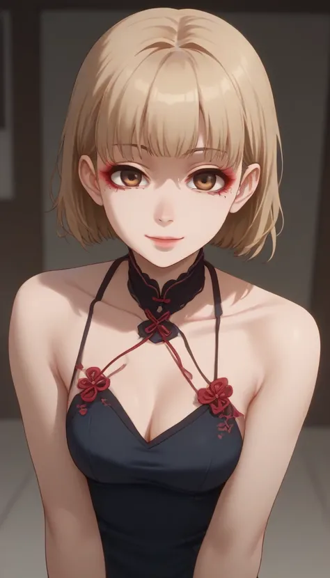 ((((Gwen Tennyson)))) ((((((yandere )))))) anime style very beautiful UHD, masterpiece, , high details, best quality, highres, 8k, 16k score_9, score_8_up, score_7_up, light smile black chinese dress