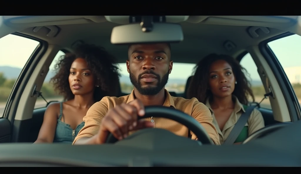 Black driver with 2 black women in the back seat