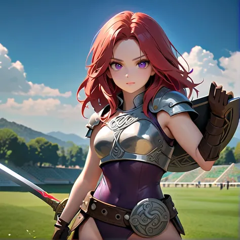 Masterpiece, hd, high resolution, high quality, best quality, super detailed. Solo character alone, multiple views. Fantasy art.
{{(A 20-years-old barbarian-girl:(appearance: messed-medium-length-scarlet-red-hair. purple-eyes with black-pupils. Beautiful-c...