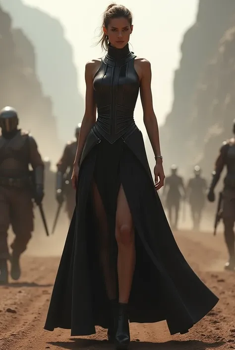 I chose the sleeveless, high-neck dress to hide my armor with the long skirt with a slit that goes up to the thigh.
Animation