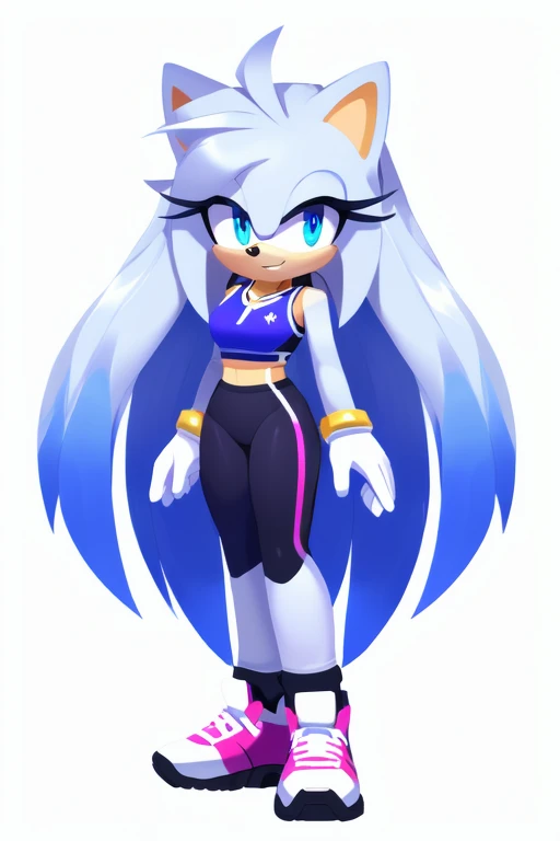 oc, Mobian, female, silver the hedgehog but female and white, spirit hedgehog, A beautiful white furred hedgehog (white) not blue white, , blue eyes, very long hair/quills with hair ornaments, long hair bangs, long streaks of hair on each side of her face,...