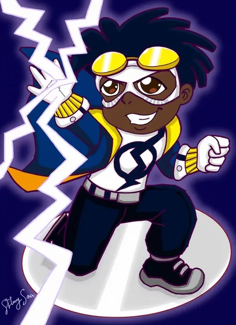 Personagem do static shock fofo chibi