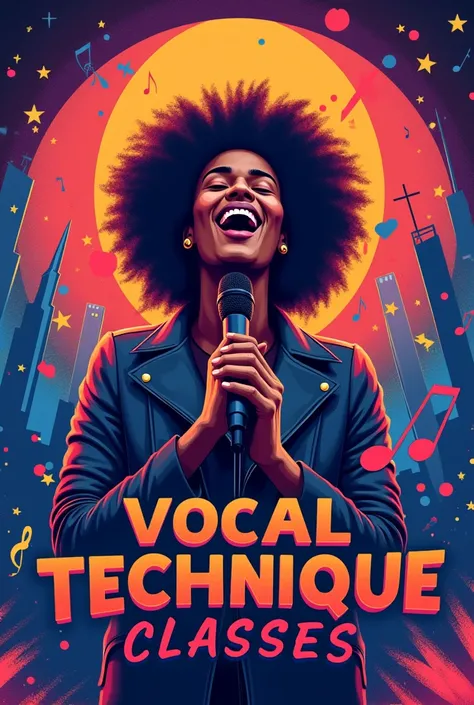 Create a poster inviting people to take vocal technique classes in 2025. 