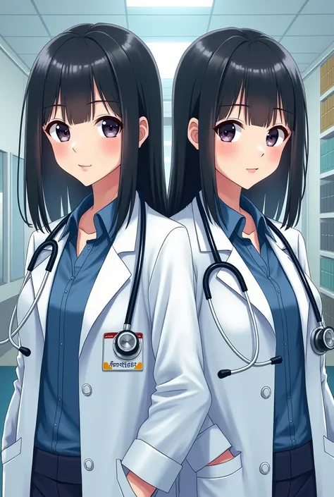 21-year-old black-haired and black-eyed twins, medical students