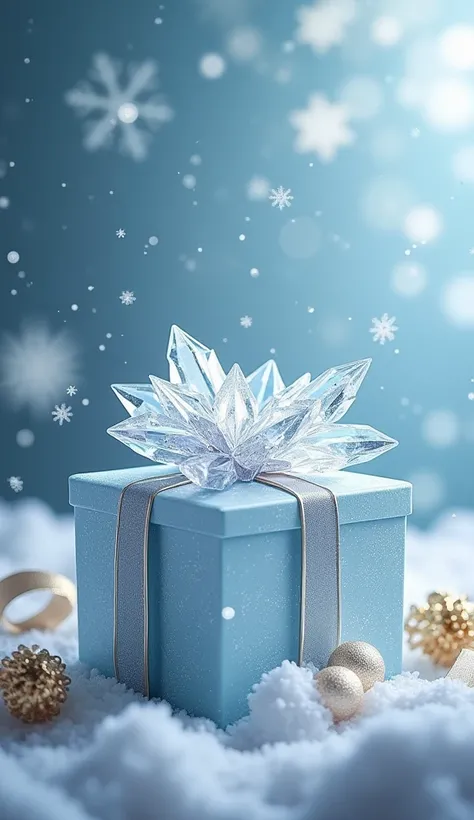 Come up with a composition on a banner where there is a snowflake gift star something for the new year