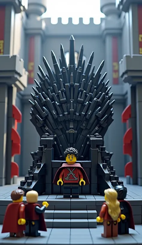  Iron Throne from the Game of Thrones series with LEGO pieces, In the setting of LEGO 