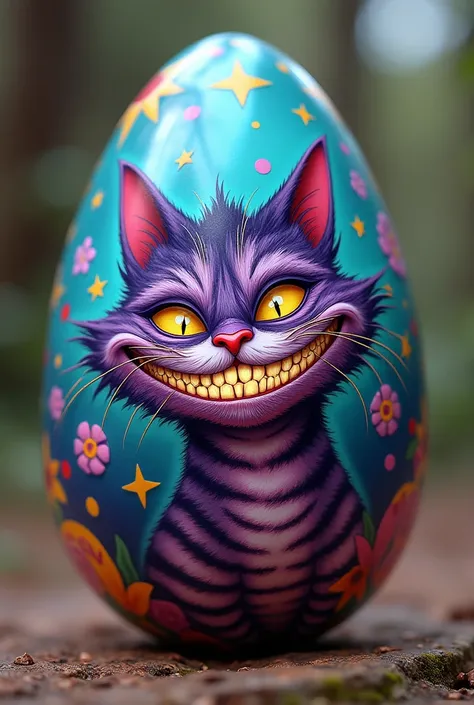 Create an Easter egg packaging with the Alice in Wonderland Cat theme