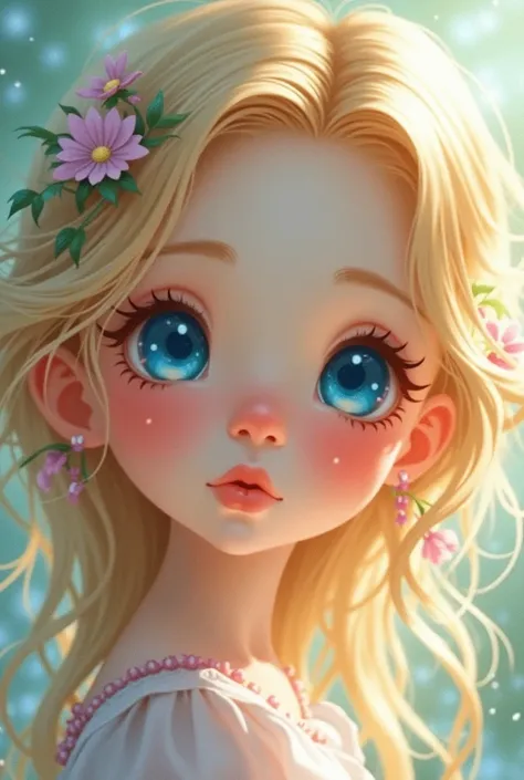 blue-eyed girl illustration