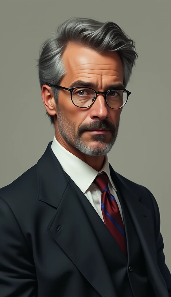 A man who looks like a professor wearing a suit and glasses portrait 