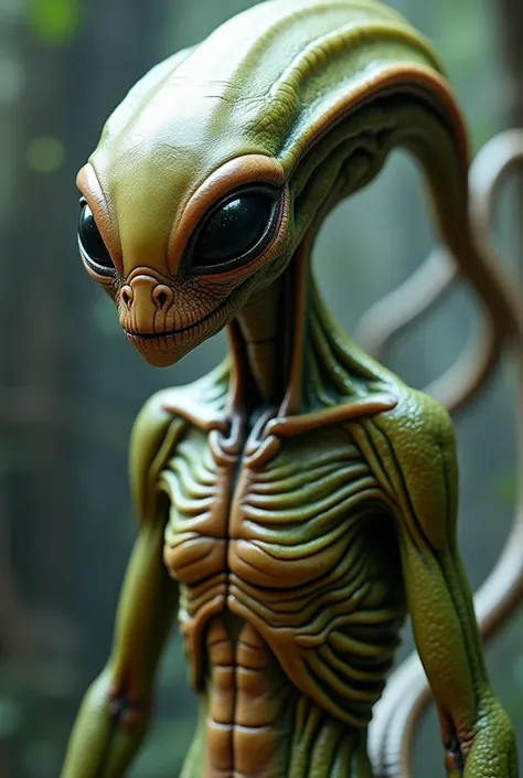 Alien with nipples explicitly fucking with Futanary