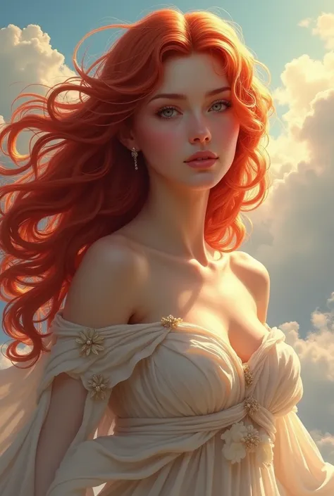 Goddess Aphrodite with half red hair