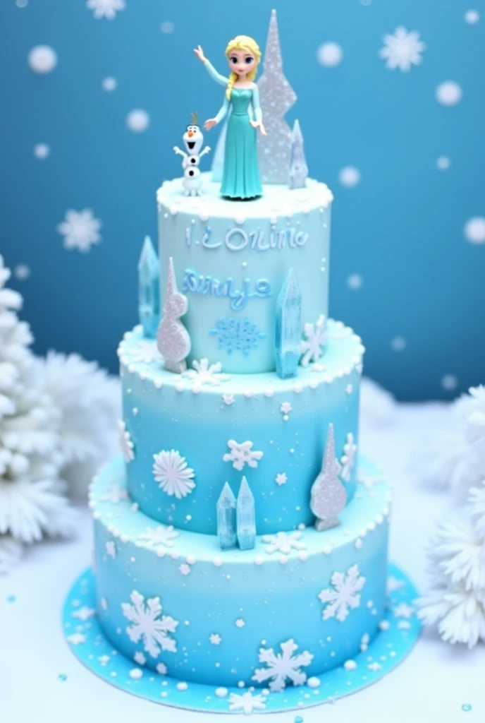 Kue ulang tahun tema frozen dengan nama Izzatunnisa 4th