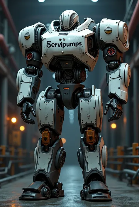 Turbo in the form of a robot with the words servipumps