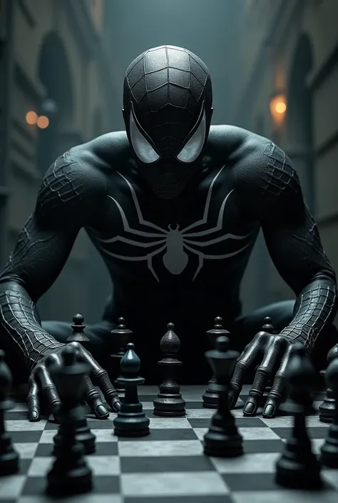 Black Spiderman chess 