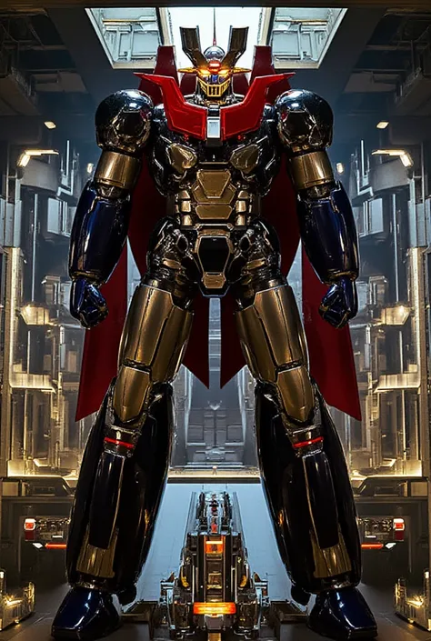  a very realistic version of the modified Mazinger Z, Standing 100 meters high in a forward leaning position while strengthening and remodeling to add weapons.   Its built with modern materials such as steel  ,   Carbon Fiber  ,   Other industrial elements...