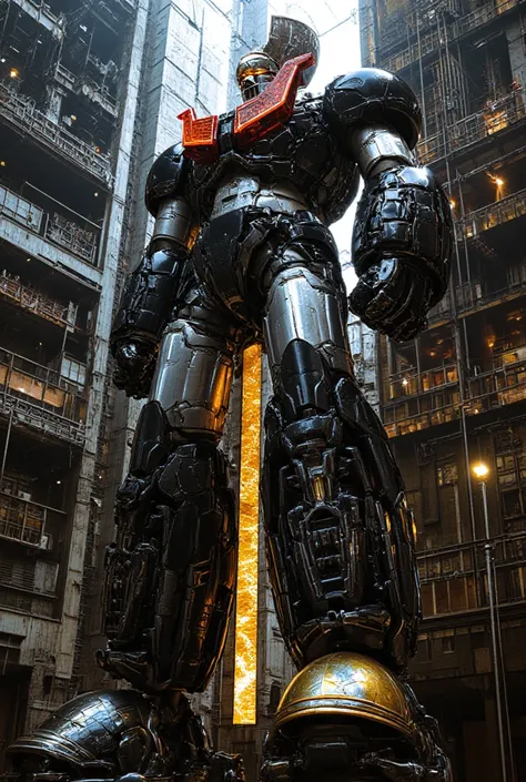  a very realistic version of the modified Mazinger Z, Standing 100 meters high in a forward leaning position while strengthening and remodeling to add weapons.   Its built with modern materials such as steel  ,   Carbon Fiber  ,   Other industrial elements...