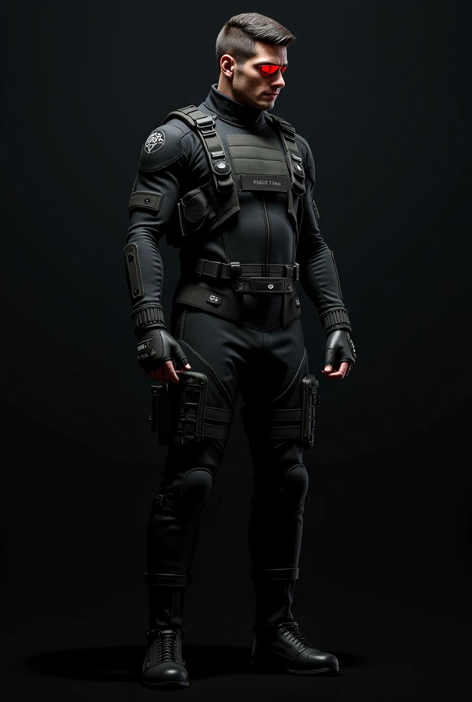 Splinter cell Sam Fisher black tactical suit wearing night vision goggles Caesar cut, afaik amazing detail realistic 3D real character style extremely detailed 