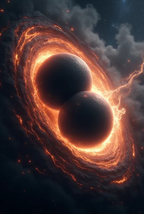 Two black holes colliding with each other 