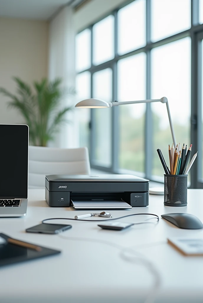 Office equipment on display
