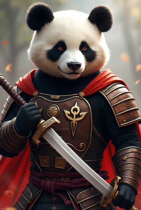 a close up of a panda bear dressed in armor holding a sword, a character portrait by Yang J, Artstation contest winner, fantasy art, g liulian art style, chinese warrior, feng zhu concept art, wojtek fus, anthropomorphic samurai bear, chengwei pan on artst...