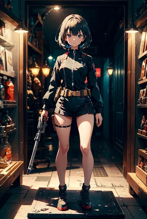 Masterpiece, HyperRealistic, Highres, UHD, 32K, Frame Arms Girl figura. 1:144 model scale, plastic model kits. Real toy. Weapon set. Heavy Armo, Diorama, Bokeh, Chromatic Aberration, Cinematic Lighting, 