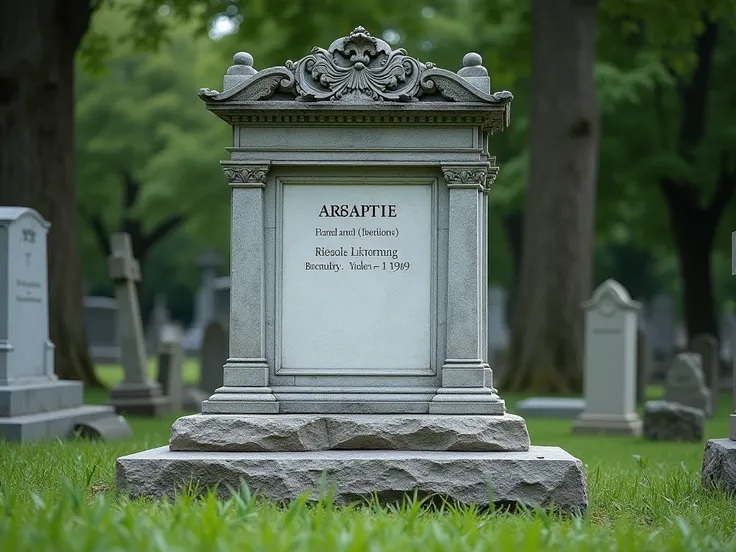 TOMB WITH NAME ,  DATE OF BIRTH AND DATE OF DEATH