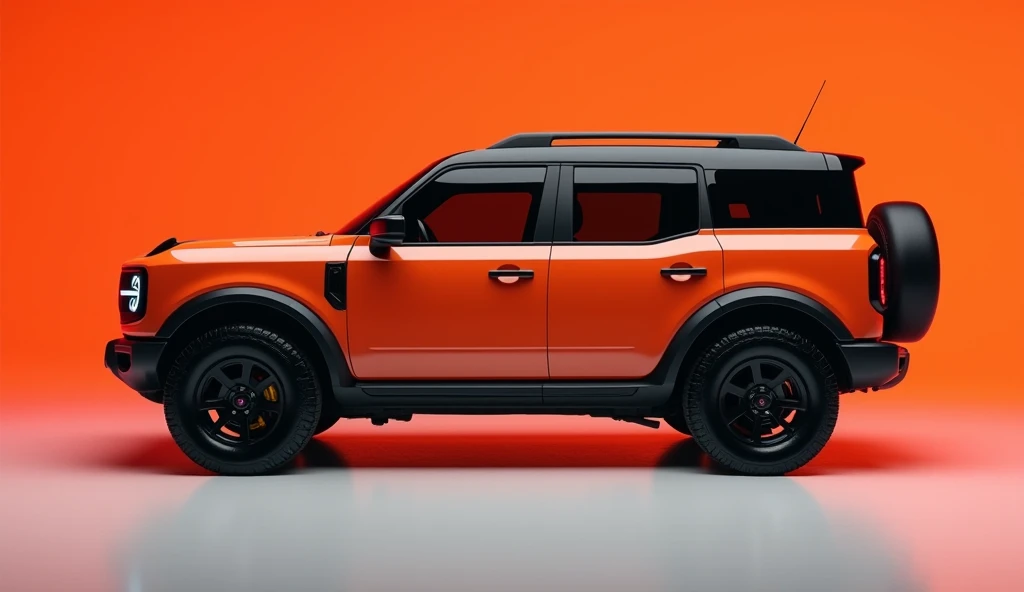 A stunning and sleek     side view of 2025  Ford Bronco Sport salmon color  showcased HIGH QUALITY IMAGES 