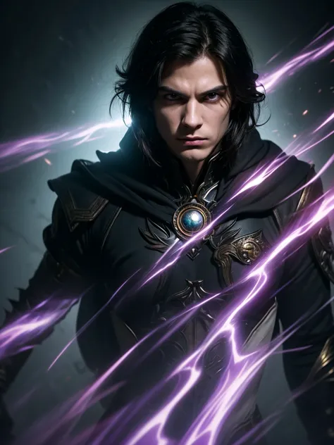 The dark realm ruler is a striking figure in his early 20s, his youthful appearance belying the immense power he wields. His pale skin, smooth and flawless, carries an ethereal quality, like polished marble untouched by time. His black hair, thick and lust...