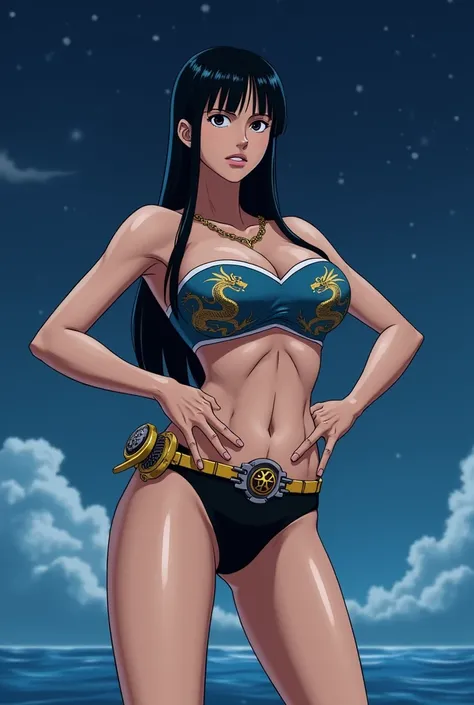 Boa Hancock from One Piece is 172cm tall with straight black hair and beautiful skin Beautiful skin with thick shoulders and muscles, large chest size 90cm, large chest, 130cm wide waist, with a mechanical waist. BIG, CHUBBY WAIST WITH PROMINENT LARGE LEG ...