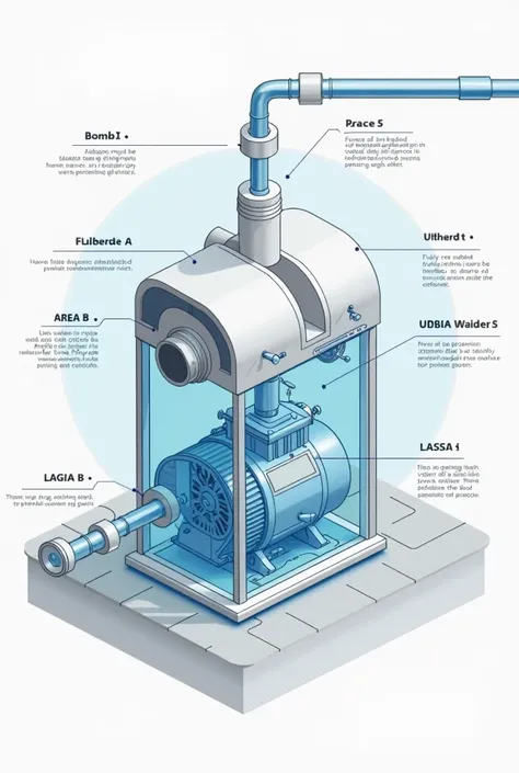 I need an image to explain the operation of a hydroflux water pump system in residential units,  in Spanish 