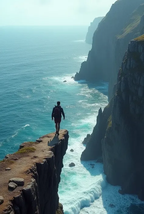 Walk on a cliff cliff