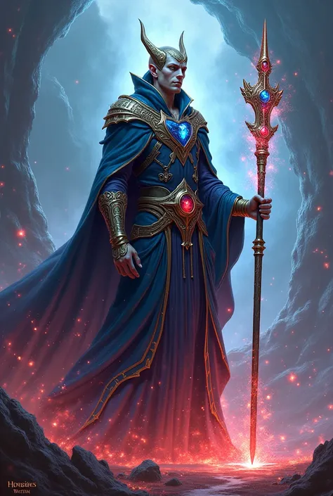 Crie um elfo mago inspirado em mordenkainen para league Of legends design 